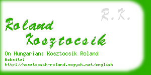 roland kosztocsik business card